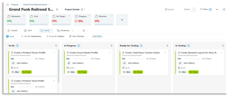 Hybrid Work Management ('Cards' View) - AdaptiveWork configuration