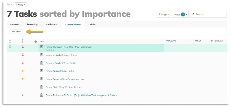 Backlog Task View - AdaptiveWork configuration